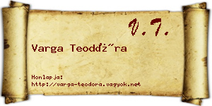 Varga Teodóra névjegykártya